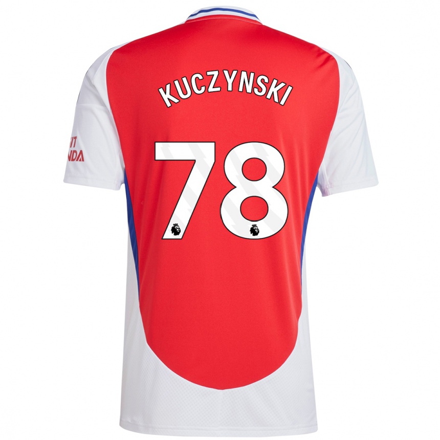 Vaikiškas Max Kuczynski #78 Raudona Balta Namų Marškinėliai 2024/25 T-Shirt