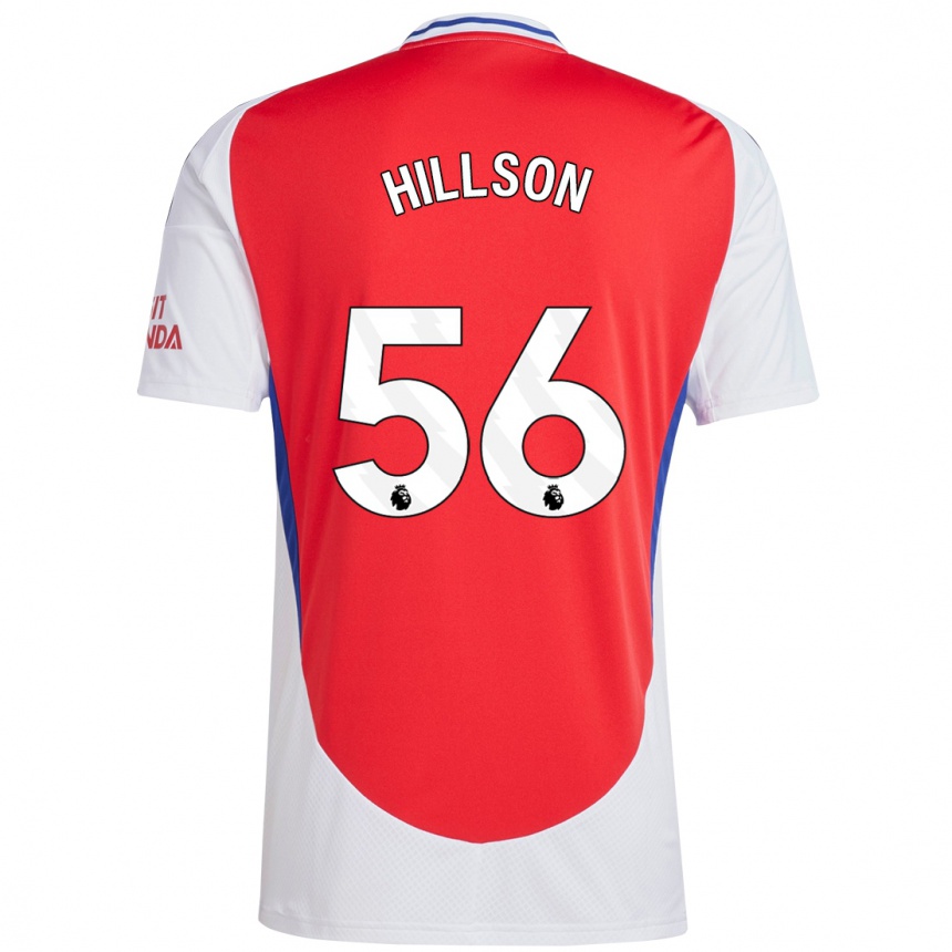 Vaikiškas James Hillson #56 Raudona Balta Namų Marškinėliai 2024/25 T-Shirt