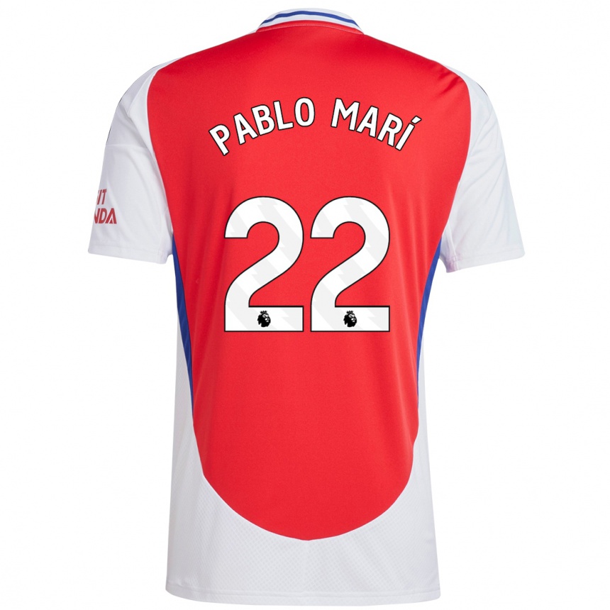 Vaikiškas Pablo Mari #22 Raudona Balta Namų Marškinėliai 2024/25 T-Shirt