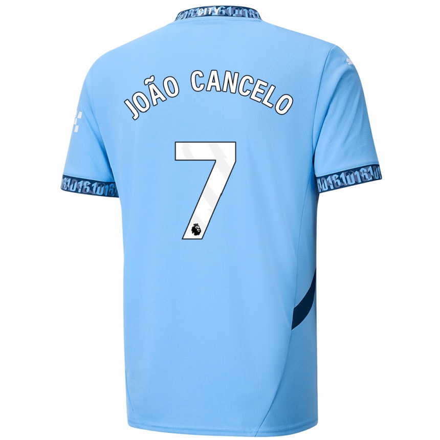 Vaikiškas Joao Cancelo #7 Tamsiai Mėlyna Namų Marškinėliai 2024/25 T-Shirt