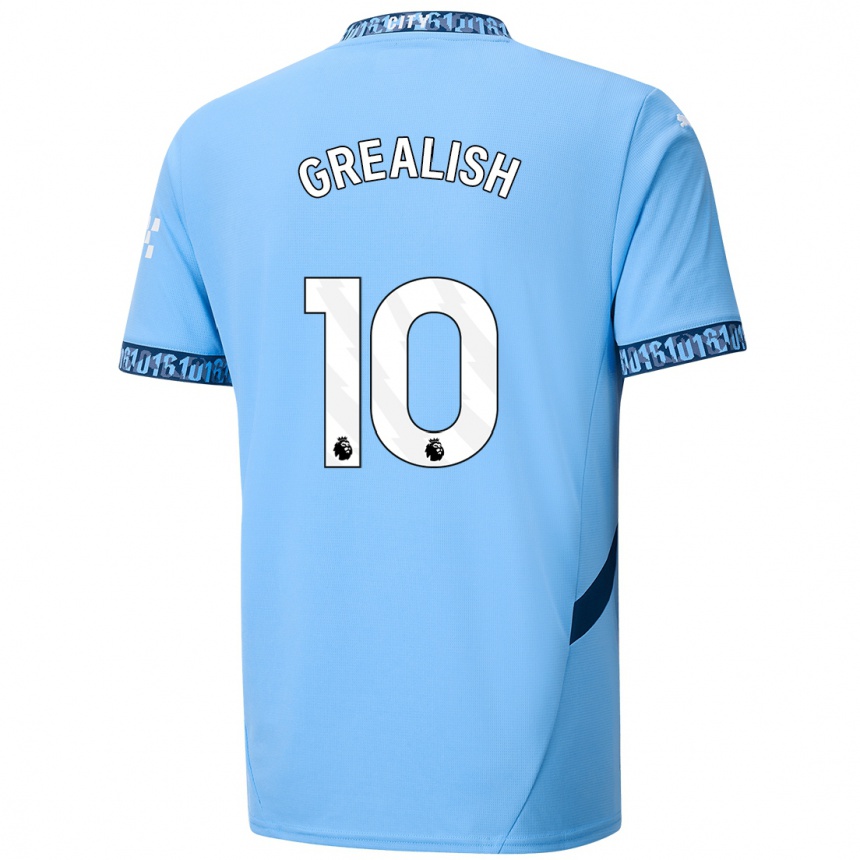 Vaikiškas Jack Grealish #10 Tamsiai Mėlyna Namų Marškinėliai 2024/25 T-Shirt