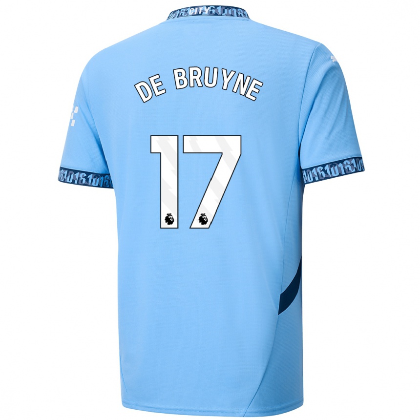 Vaikiškas Kevin De Bruyne #17 Tamsiai Mėlyna Namų Marškinėliai 2024/25 T-Shirt