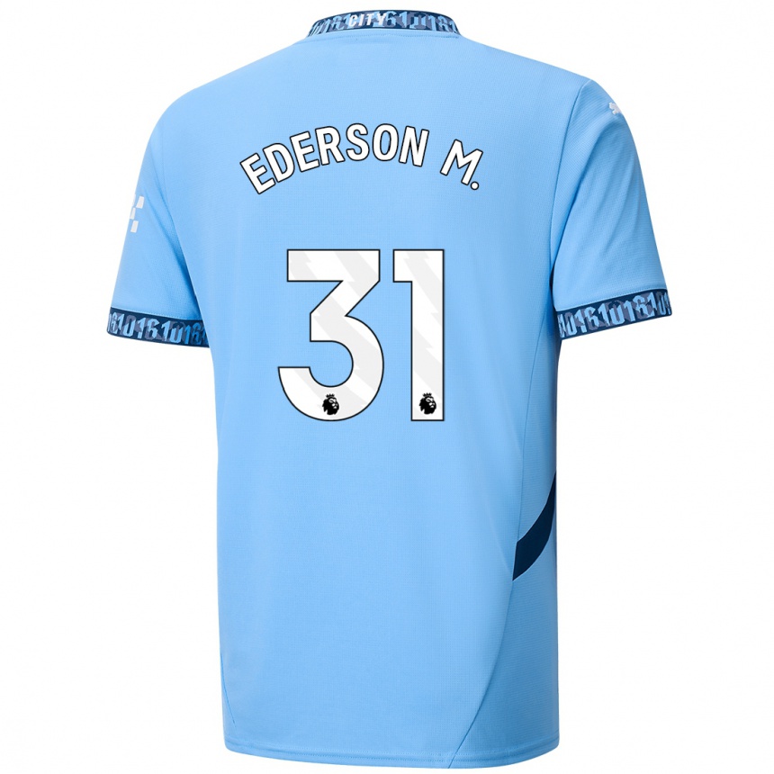 Vaikiškas Ederson Moraes #31 Tamsiai Mėlyna Namų Marškinėliai 2024/25 T-Shirt