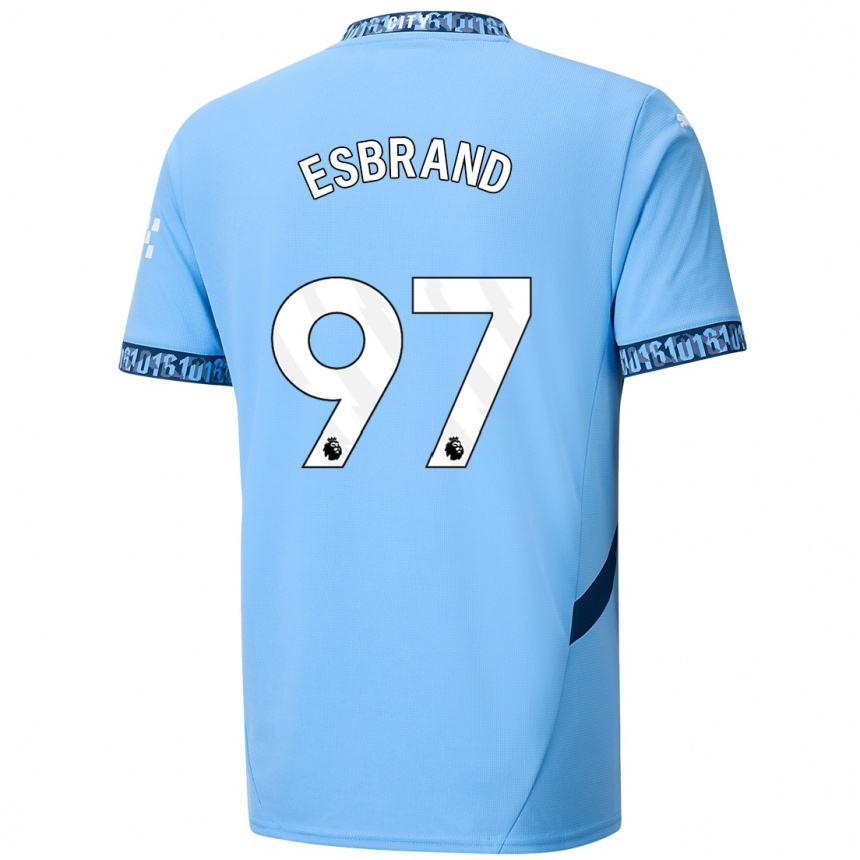 Vaikiškas Josh Wilson-Esbrand #97 Tamsiai Mėlyna Namų Marškinėliai 2024/25 T-Shirt