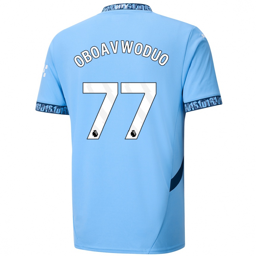 Vaikiškas Justin Oboavwoduo #77 Tamsiai Mėlyna Namų Marškinėliai 2024/25 T-Shirt