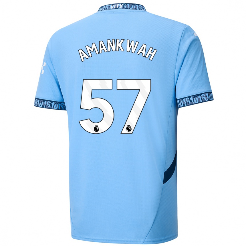 Vaikiškas Yeboah Amankwah #57 Tamsiai Mėlyna Namų Marškinėliai 2024/25 T-Shirt