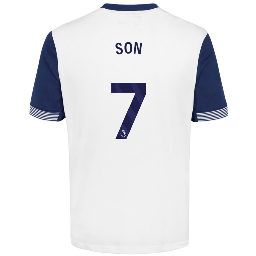 Vaikiškas Heung-Min Son #7 Balta Mėlyna Namų Marškinėliai 2024/25 T-Shirt