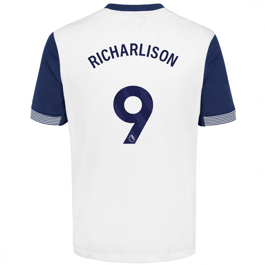 Vaikiškas Richarlison #9 Balta Mėlyna Namų Marškinėliai 2024/25 T-Shirt