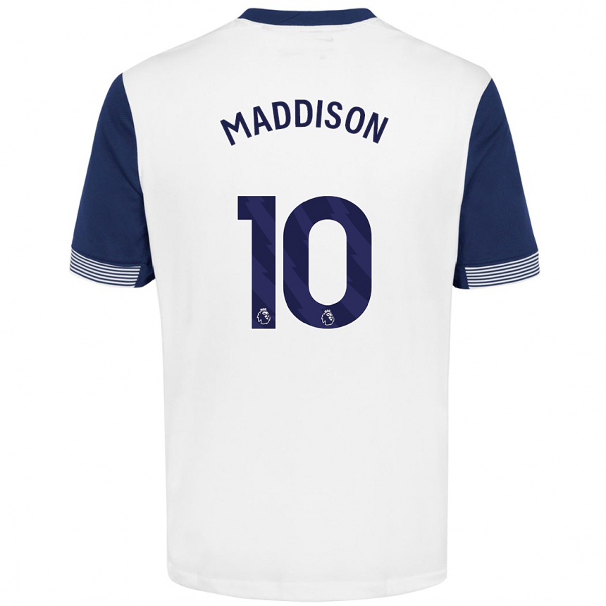 Vaikiškas James Maddison #10 Balta Mėlyna Namų Marškinėliai 2024/25 T-Shirt