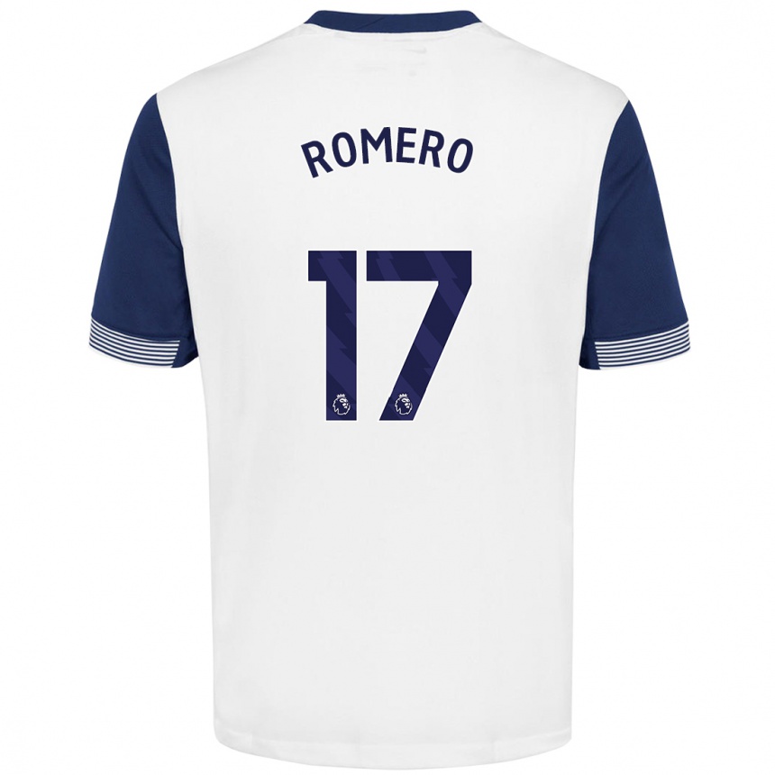 Vaikiškas Cristian Romero #17 Balta Mėlyna Namų Marškinėliai 2024/25 T-Shirt