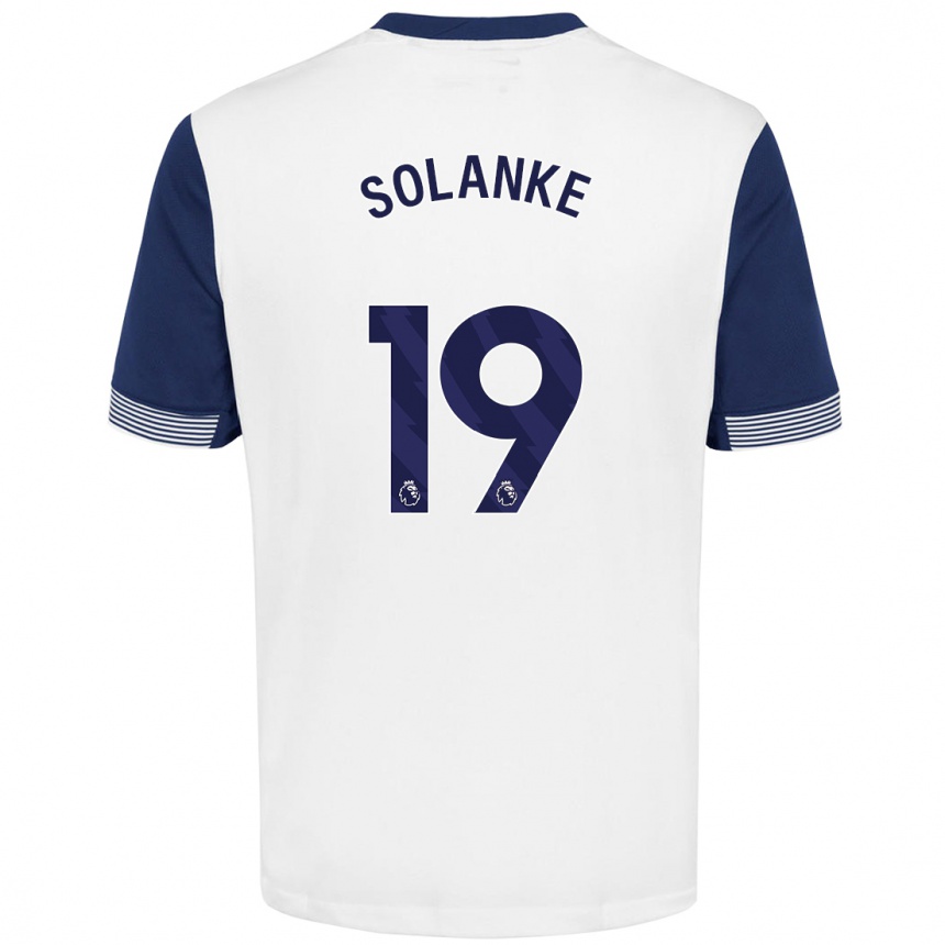 Vaikiškas Dominic Solanke #19 Balta Mėlyna Namų Marškinėliai 2024/25 T-Shirt