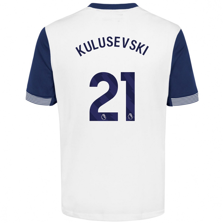 Vaikiškas Dejan Kulusevski #21 Balta Mėlyna Namų Marškinėliai 2024/25 T-Shirt