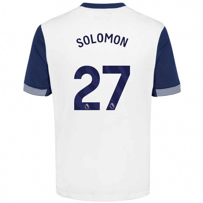 Vaikiškas Manor Solomon #27 Balta Mėlyna Namų Marškinėliai 2024/25 T-Shirt