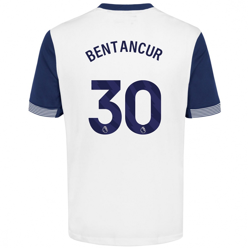 Vaikiškas Rodrigo Bentancur #30 Balta Mėlyna Namų Marškinėliai 2024/25 T-Shirt