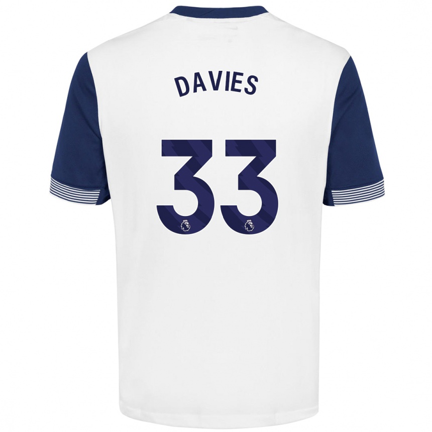 Vaikiškas Ben Davies #33 Balta Mėlyna Namų Marškinėliai 2024/25 T-Shirt