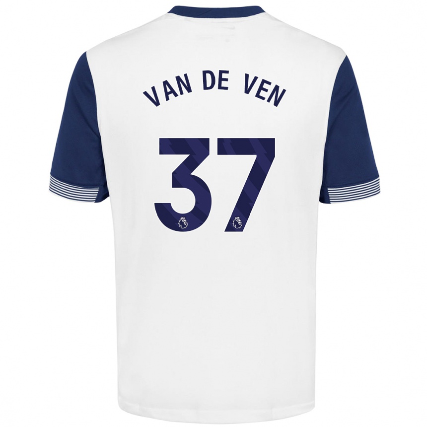 Vaikiškas Micky Van De Ven #37 Balta Mėlyna Namų Marškinėliai 2024/25 T-Shirt