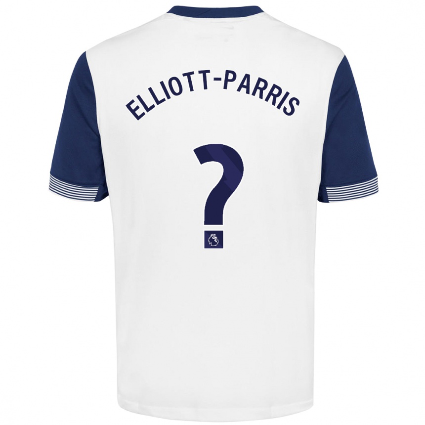 Vaikiškas Reiss Elliott-Parris #0 Balta Mėlyna Namų Marškinėliai 2024/25 T-Shirt