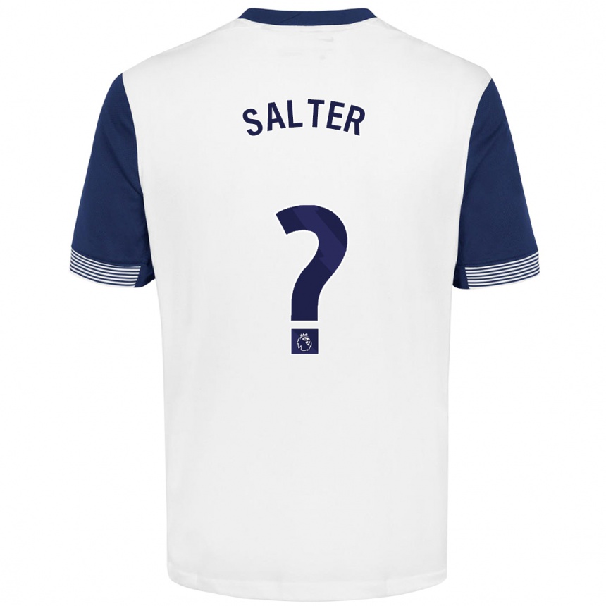 Vaikiškas Oliver Salter #0 Balta Mėlyna Namų Marškinėliai 2024/25 T-Shirt