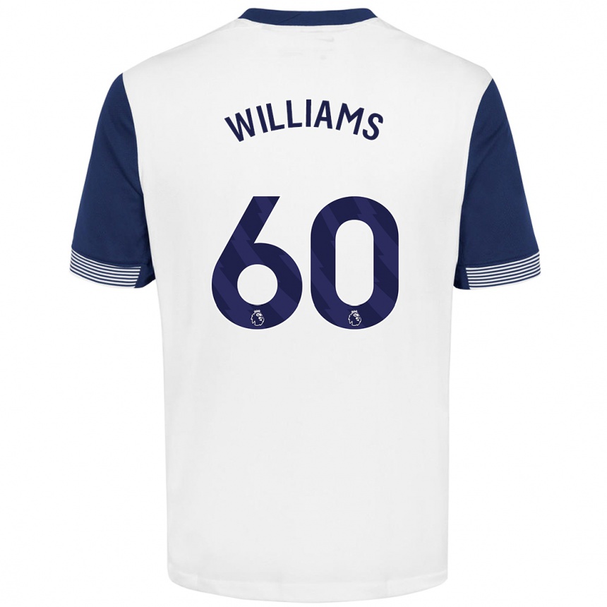 Vaikiškas Jaden Williams #60 Balta Mėlyna Namų Marškinėliai 2024/25 T-Shirt