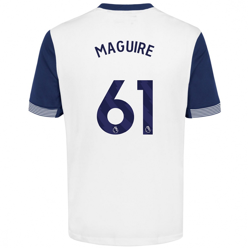 Vaikiškas Aaron Maguire #61 Balta Mėlyna Namų Marškinėliai 2024/25 T-Shirt