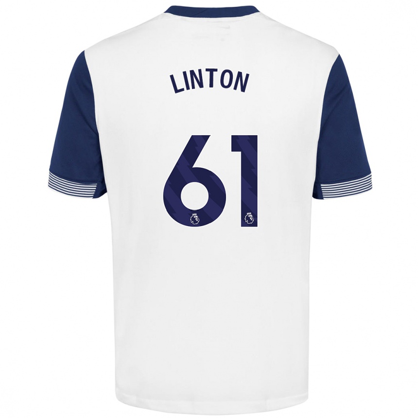 Vaikiškas Jahziah Linton #61 Balta Mėlyna Namų Marškinėliai 2024/25 T-Shirt