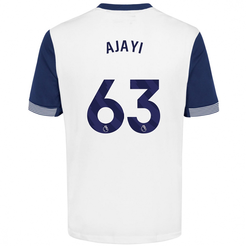 Vaikiškas Damola Ajayi #63 Balta Mėlyna Namų Marškinėliai 2024/25 T-Shirt