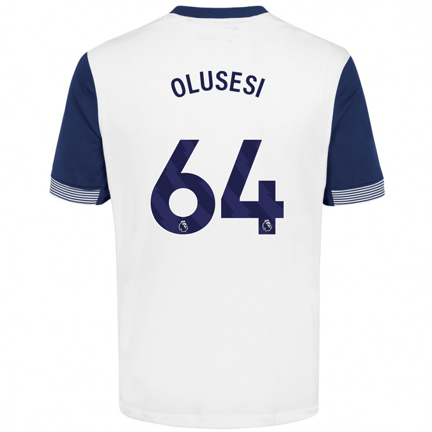 Vaikiškas Callum Olusesi #64 Balta Mėlyna Namų Marškinėliai 2024/25 T-Shirt