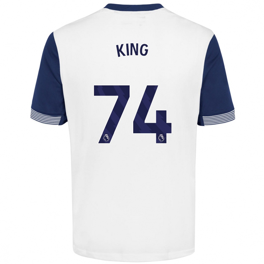 Vaikiškas Maeson King #74 Balta Mėlyna Namų Marškinėliai 2024/25 T-Shirt