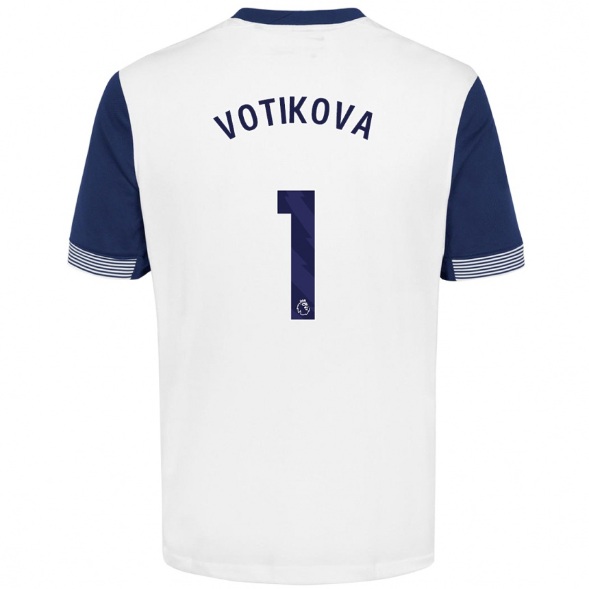 Vaikiškas Barbora Votíková #1 Balta Mėlyna Namų Marškinėliai 2024/25 T-Shirt