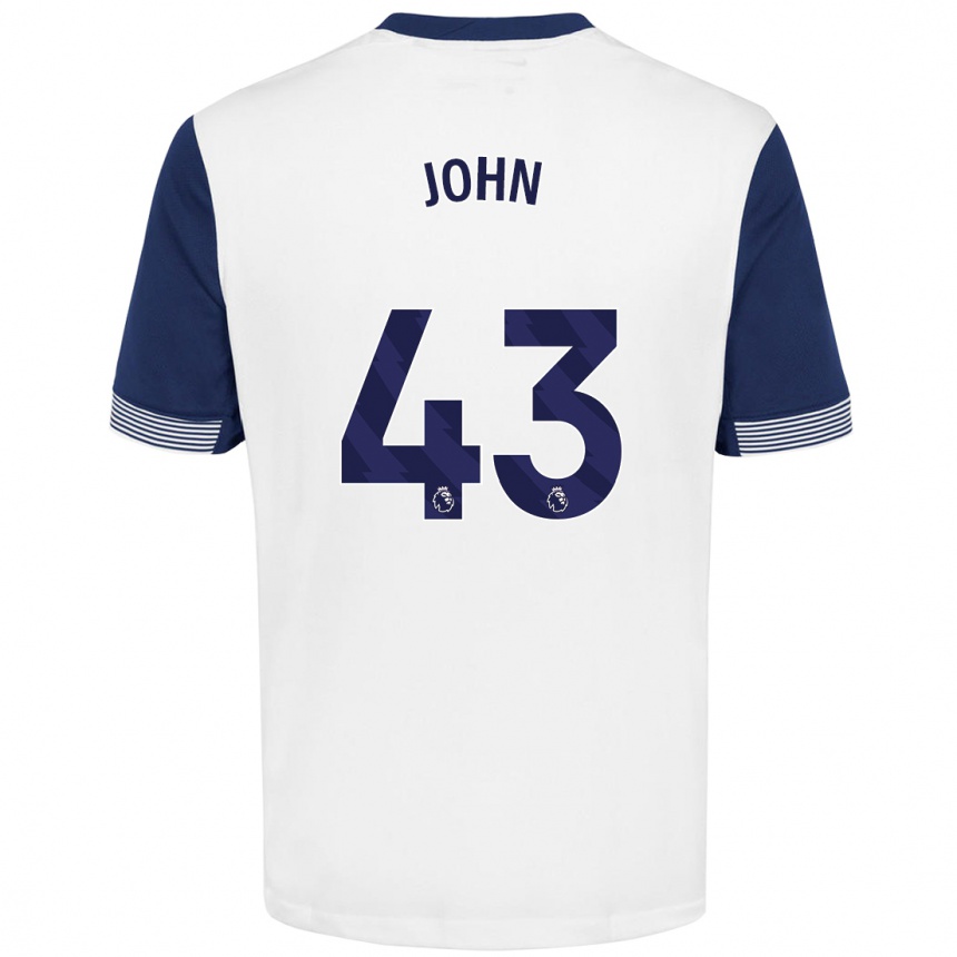 Vaikiškas Nile John #43 Balta Mėlyna Namų Marškinėliai 2024/25 T-Shirt