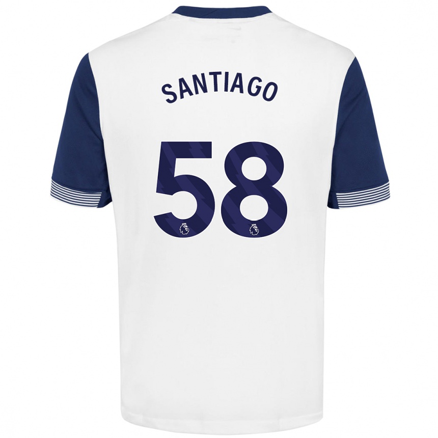 Vaikiškas Yago Santiago #58 Balta Mėlyna Namų Marškinėliai 2024/25 T-Shirt