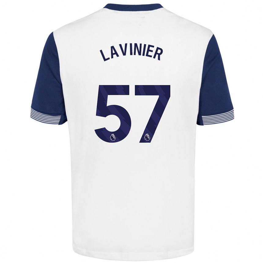 Vaikiškas Marcel Lavinier #57 Balta Mėlyna Namų Marškinėliai 2024/25 T-Shirt