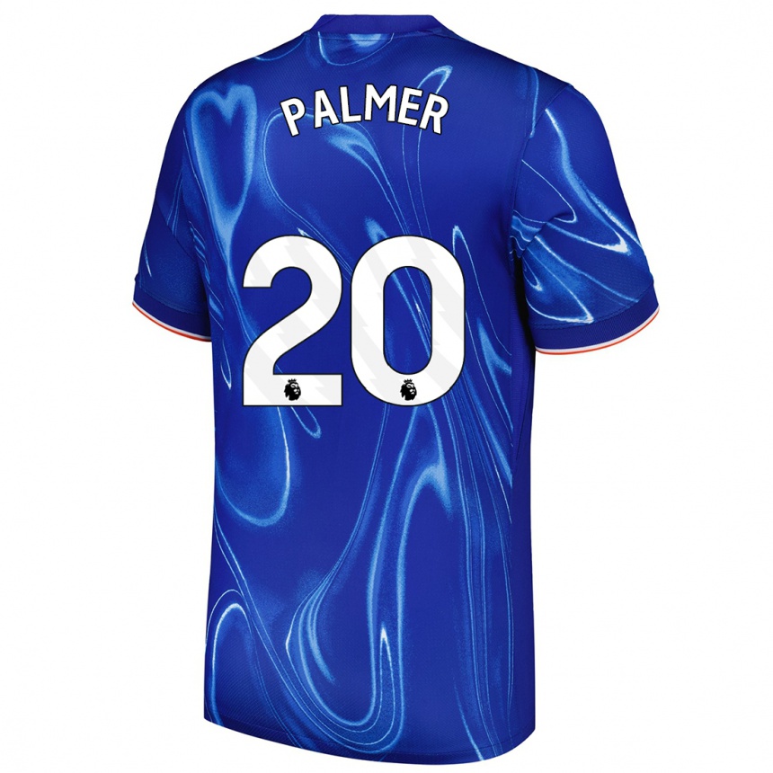 Vaikiškas Cole Palmer #20 Mėlyna Balta Namų Marškinėliai 2024/25 T-Shirt