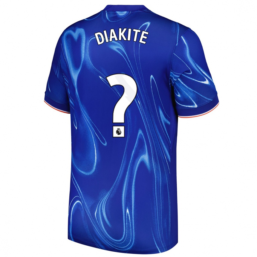 Vaikiškas Calvin Diakite #0 Mėlyna Balta Namų Marškinėliai 2024/25 T-Shirt