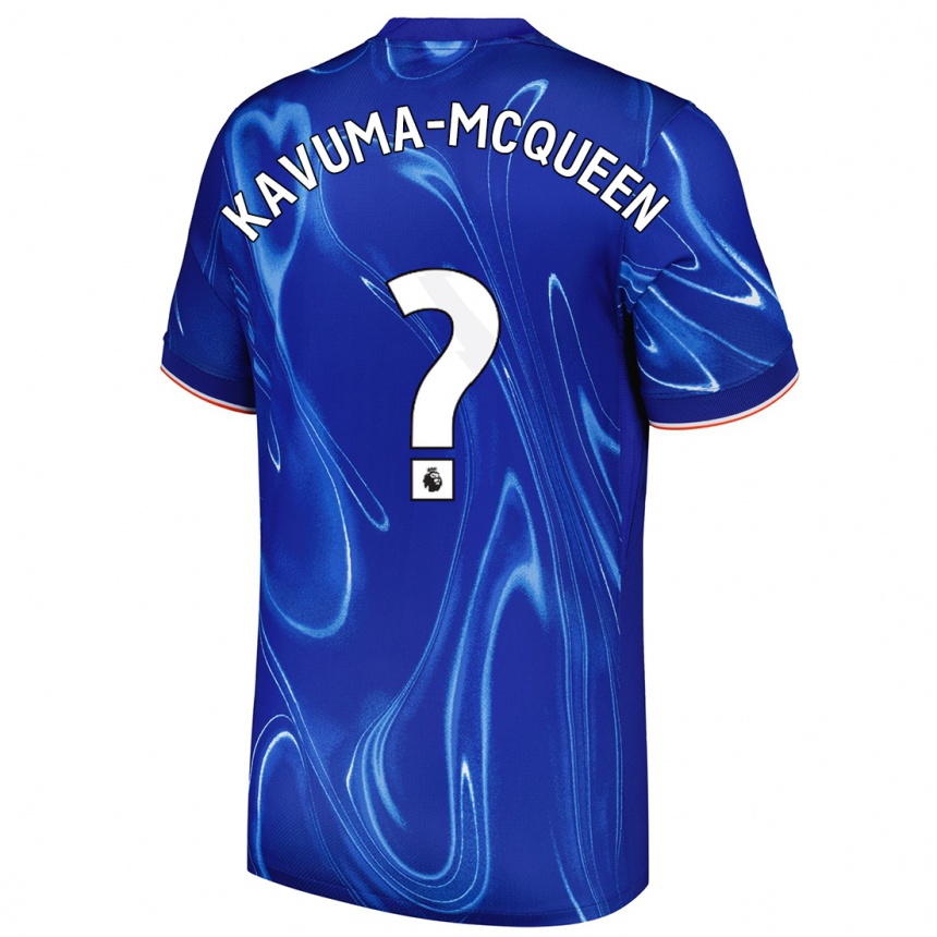 Vaikiškas Ryan Kavuma-Mcqueen #0 Mėlyna Balta Namų Marškinėliai 2024/25 T-Shirt