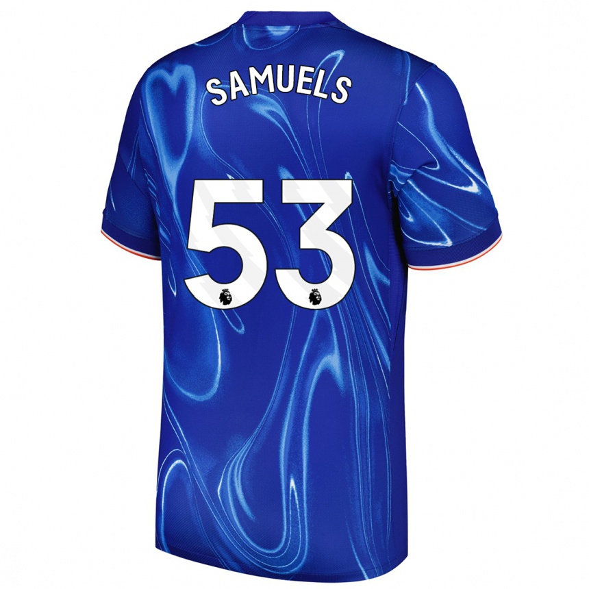 Vaikiškas Ishé Samuels-Smith #53 Mėlyna Balta Namų Marškinėliai 2024/25 T-Shirt