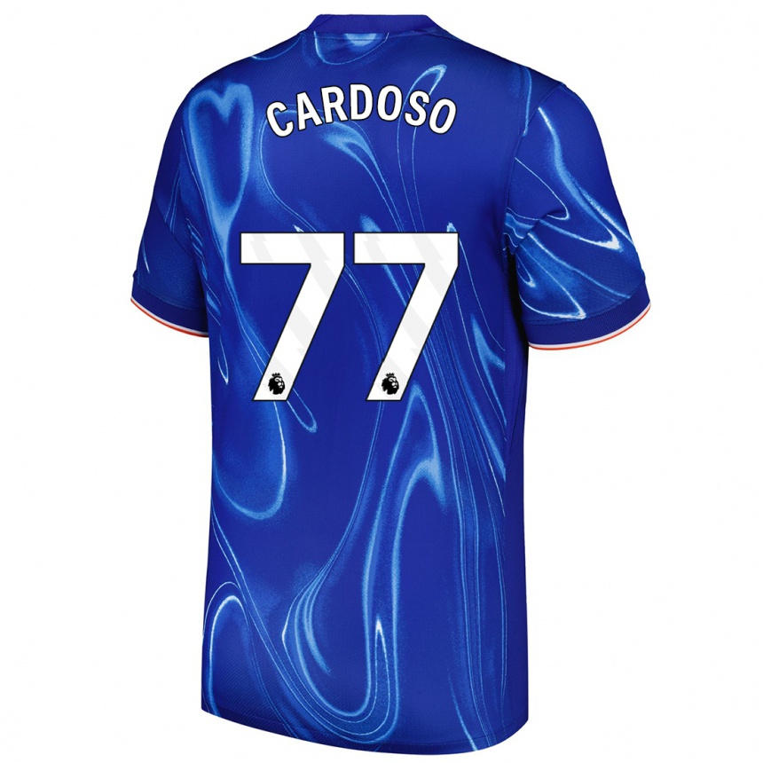 Vaikiškas Leo Cardoso #77 Mėlyna Balta Namų Marškinėliai 2024/25 T-Shirt