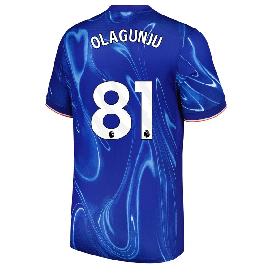 Vaikiškas Saheed Olagunju #81 Mėlyna Balta Namų Marškinėliai 2024/25 T-Shirt