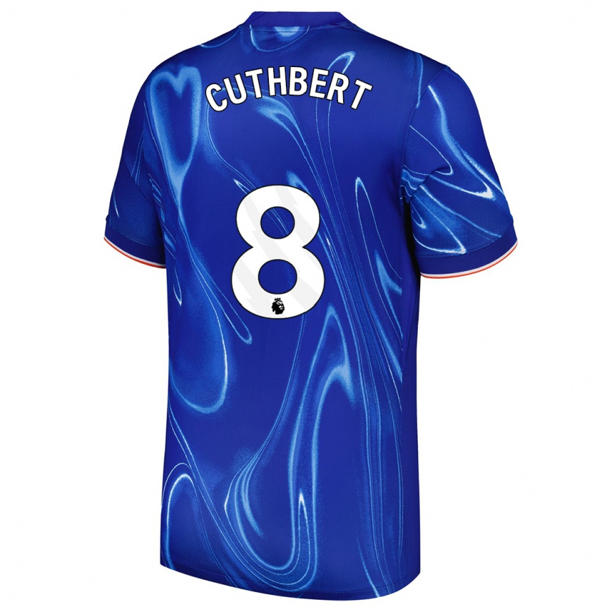 Vaikiškas Erin Cuthbert #8 Mėlyna Balta Namų Marškinėliai 2024/25 T-Shirt