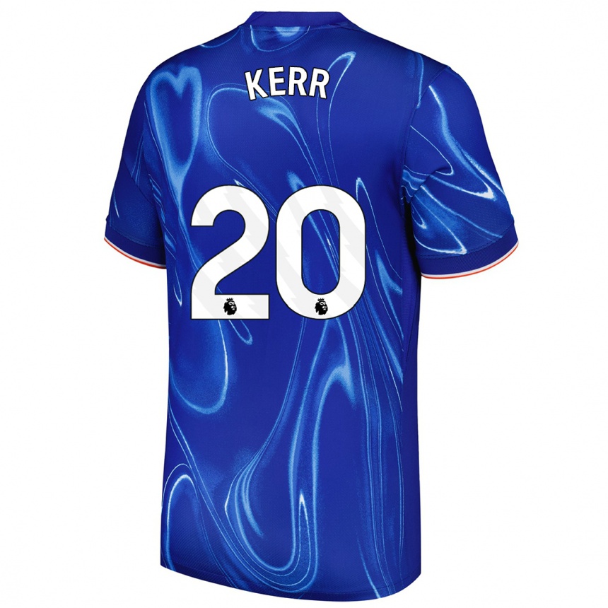 Vaikiškas Sam Kerr #20 Mėlyna Balta Namų Marškinėliai 2024/25 T-Shirt