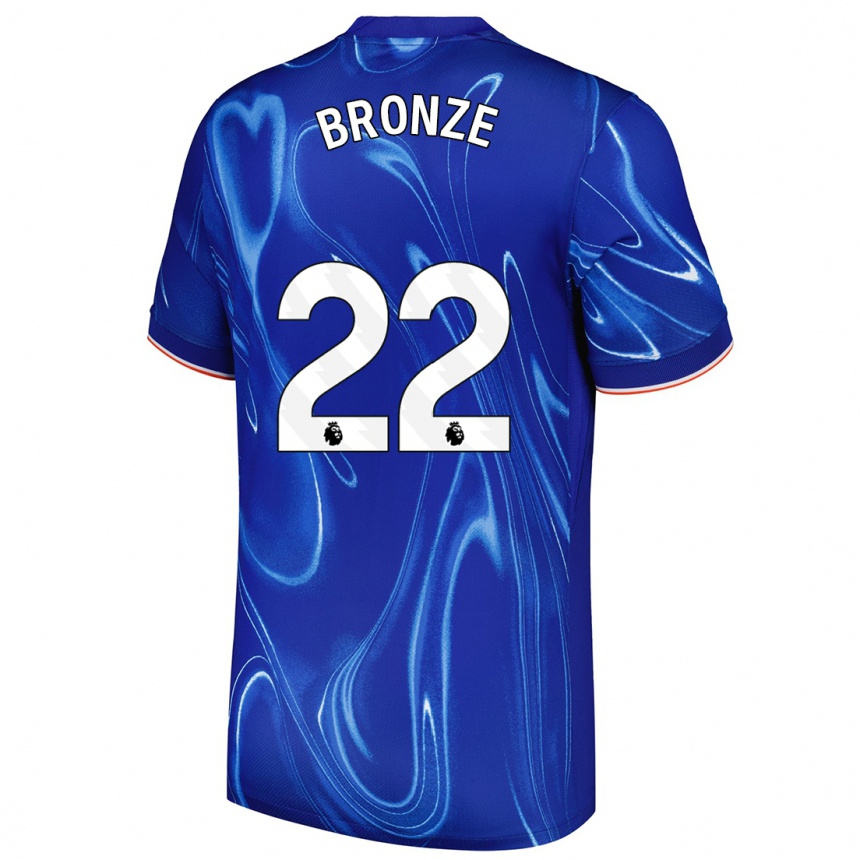 Vaikiškas Lucy Bronze #22 Mėlyna Balta Namų Marškinėliai 2024/25 T-Shirt