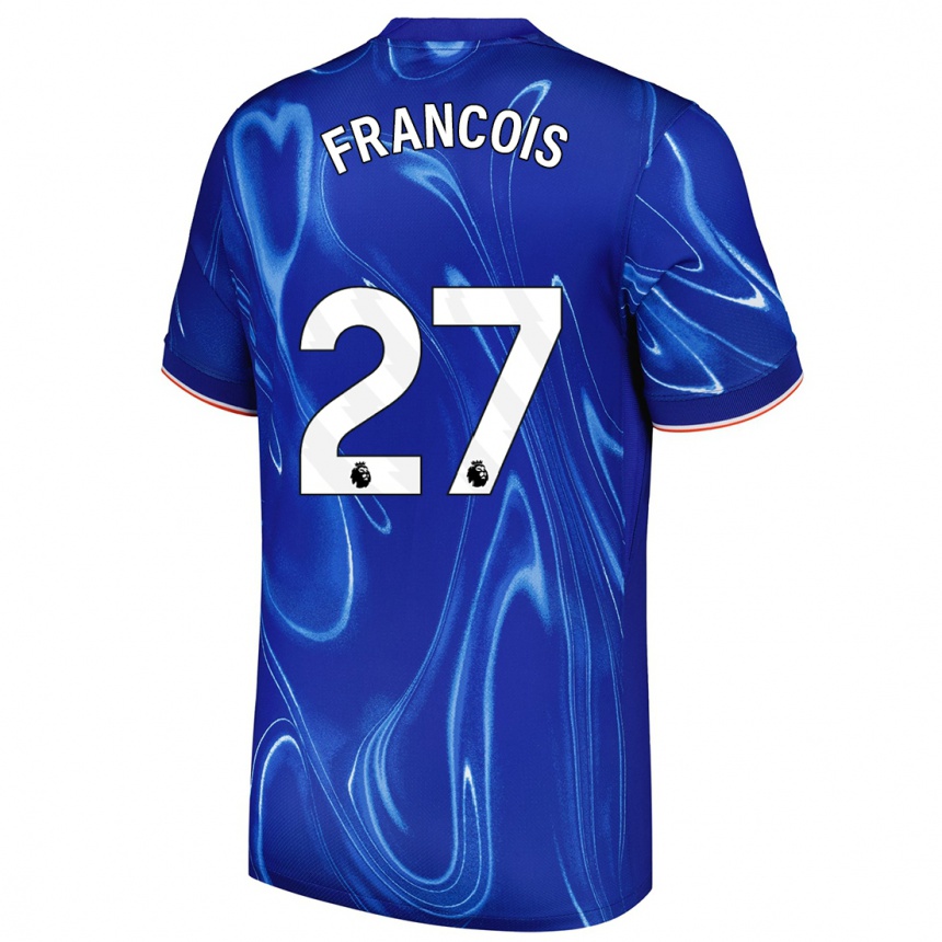 Vaikiškas Oriane Jean-François #27 Mėlyna Balta Namų Marškinėliai 2024/25 T-Shirt