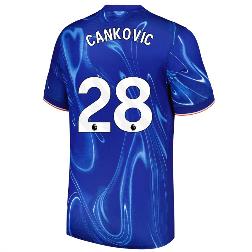 Vaikiškas Jelena Čanković #28 Mėlyna Balta Namų Marškinėliai 2024/25 T-Shirt