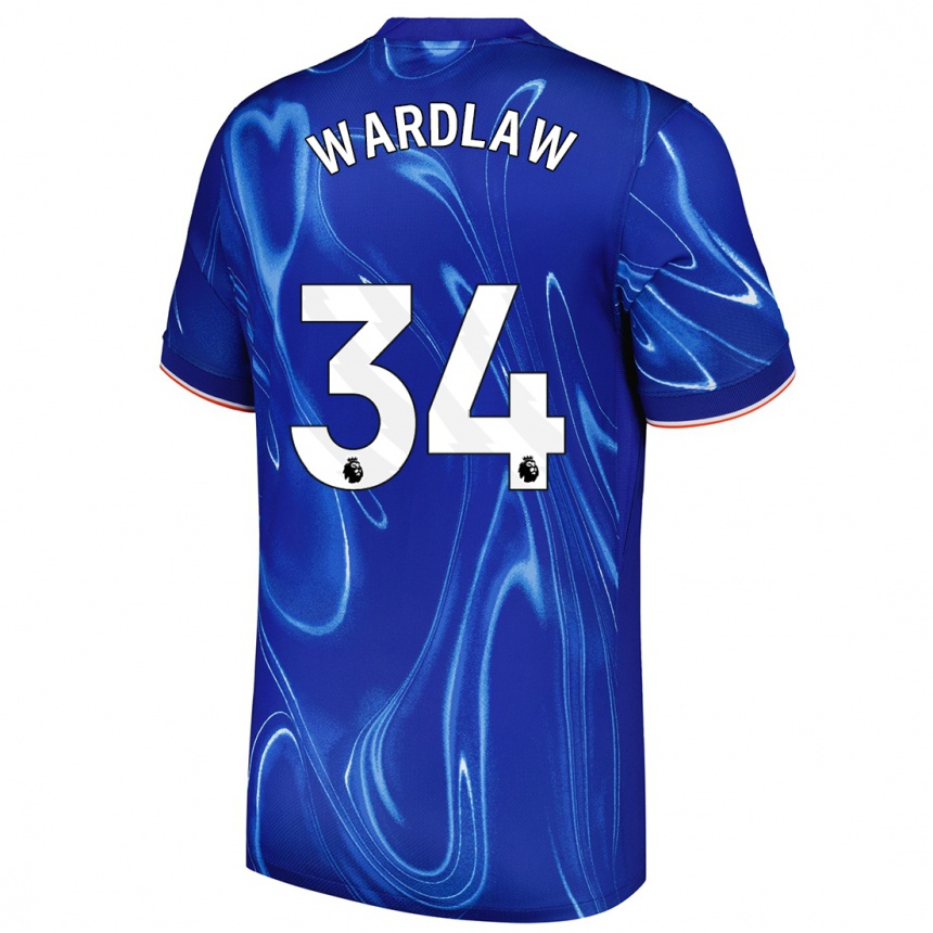 Vaikiškas Charlotte Wardlaw #34 Mėlyna Balta Namų Marškinėliai 2024/25 T-Shirt