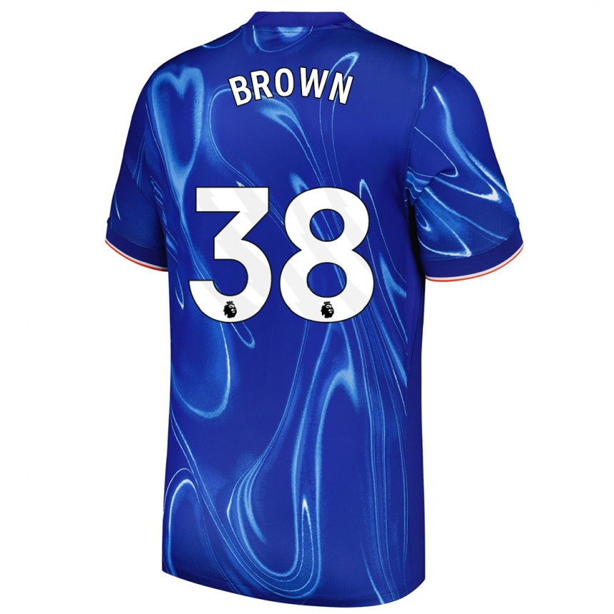 Vaikiškas Cerys Brown #38 Mėlyna Balta Namų Marškinėliai 2024/25 T-Shirt