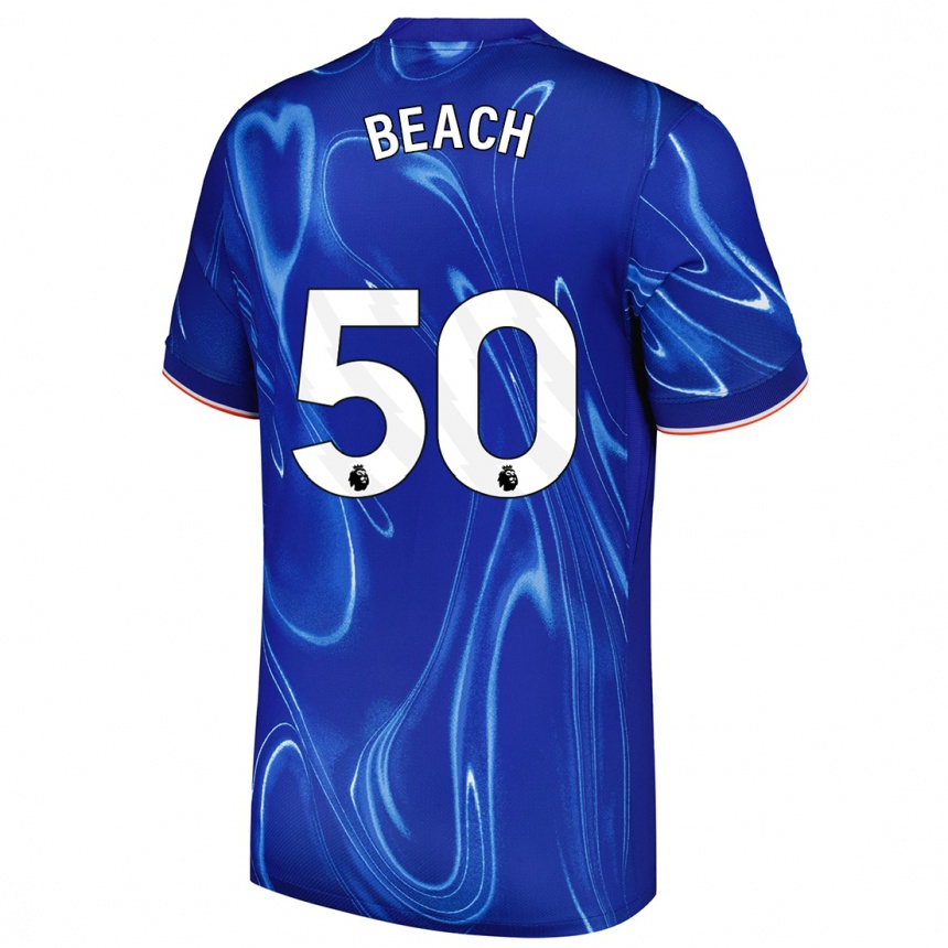 Vaikiškas Eddie Beach #50 Mėlyna Balta Namų Marškinėliai 2024/25 T-Shirt