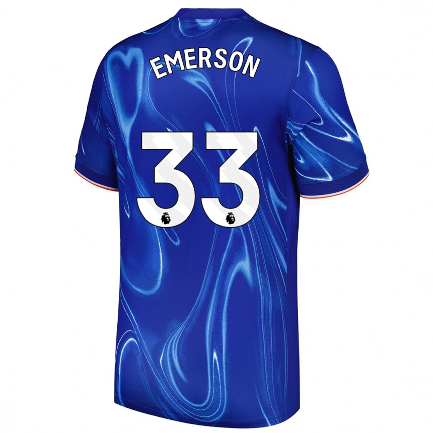 Vaikiškas Emerson #33 Mėlyna Balta Namų Marškinėliai 2024/25 T-Shirt