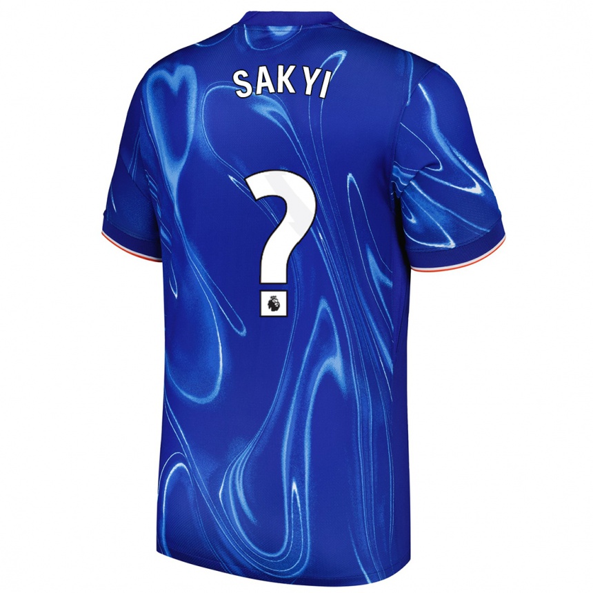 Vaikiškas Samuel Rak-Sakyi #0 Mėlyna Balta Namų Marškinėliai 2024/25 T-Shirt