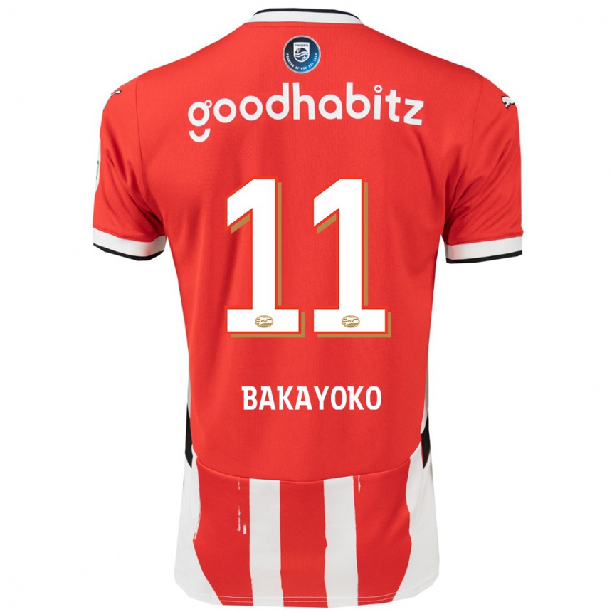 Vaikiškas Johan Bakayoko #11 Raudona Balta Namų Marškinėliai 2024/25 T-Shirt