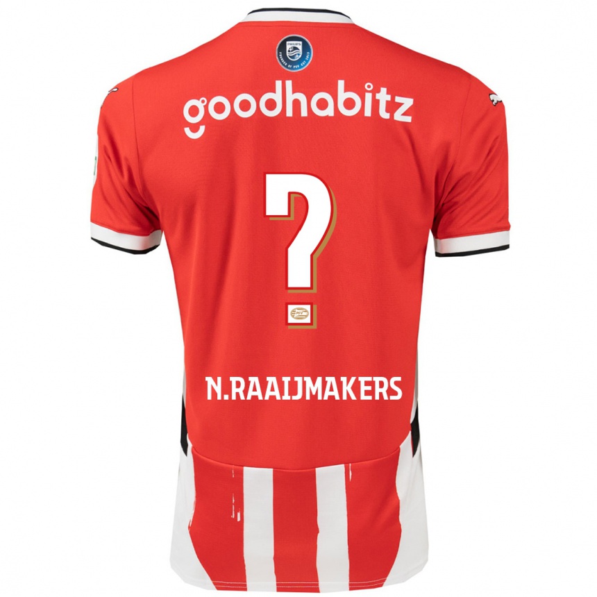 Vaikiškas Niels Raaijmakers #0 Raudona Balta Namų Marškinėliai 2024/25 T-Shirt